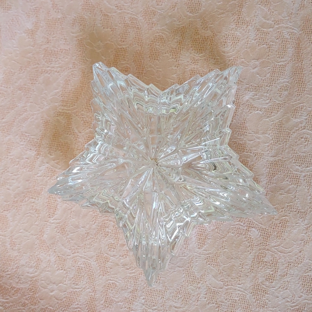 Glass Star Trinket Box with Lid